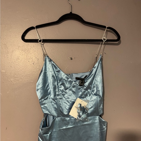 Blue | Shiny | rhinestone Straps | forever 21 | cocktail dress | size L | NWT - Picture 7 of 9